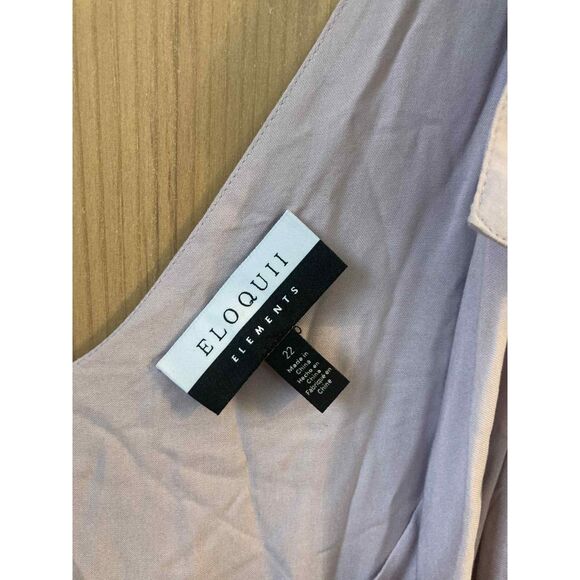 Eloquii | NWT Purple Colorblock Tiered V-neck Maxi Dress | Size 22 - Picture 4 of 7